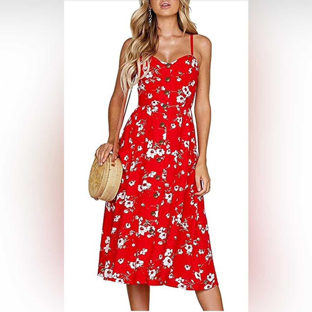 Floral Red Summer Dress